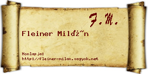 Fleiner Milán névjegykártya
