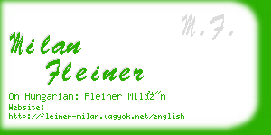 milan fleiner business card